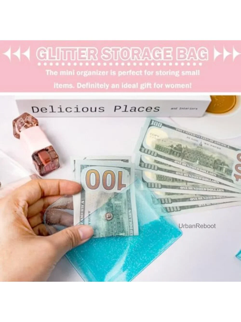 6PCS Clear Lipstick Case Keychain PVC Coin Purse Mini Snap Card Holder
